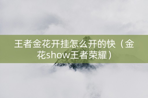 王者金花开挂怎么开的快（金花show王者荣耀）