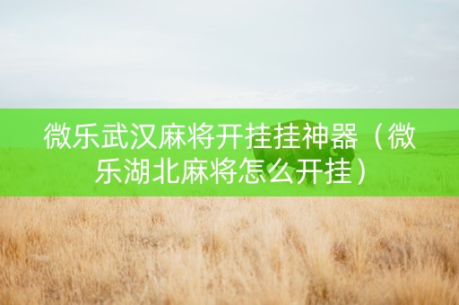 微乐武汉麻将开挂挂神器（微乐湖北麻将怎么开挂）