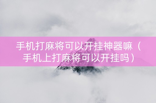 手机打麻将可以开挂神器嘛（手机上打麻将可以开挂吗）