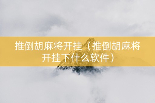 推倒胡麻将开挂（推倒胡麻将开挂下什么软件）