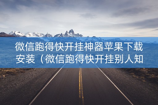 微信跑得快开挂神器苹果下载安装（微信跑得快开挂别人知道吗）