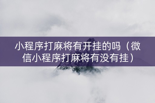 小程序打麻将有开挂的吗（微信小程序打麻将有没有挂）