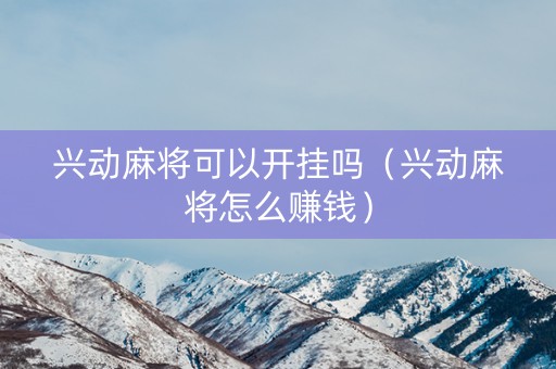 兴动麻将可以开挂吗（兴动麻将怎么赚钱）