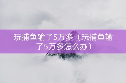 玩捕鱼输了5万多（玩捕鱼输了5万多怎么办）