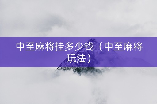 中至麻将挂多少钱（中至麻将玩法）