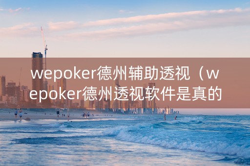 wepoker德州辅助透视（wepoker德州透视软件是真的吗）