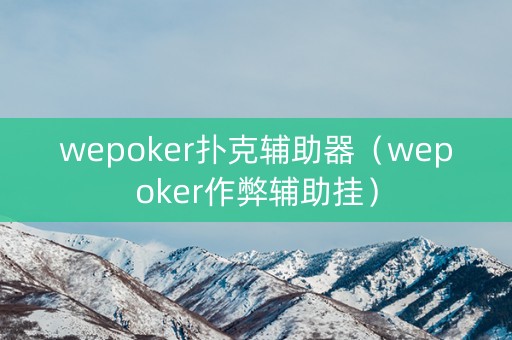 wepoker扑克辅助器（wepoker作弊辅助挂）