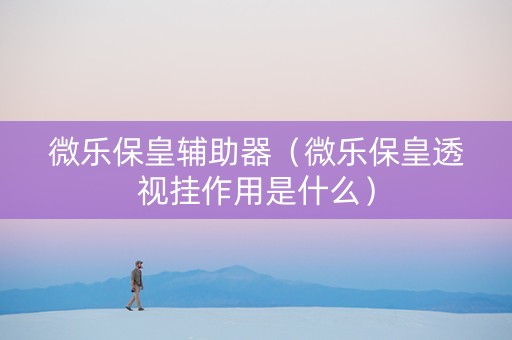 微乐保皇辅助器（微乐保皇透视挂作用是什么）