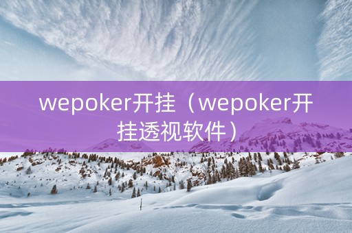 wepoker开挂（wepoker开挂透视软件）