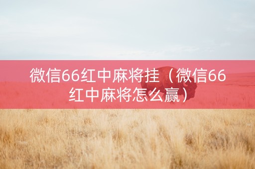 微信66红中麻将挂（微信66红中麻将怎么赢）