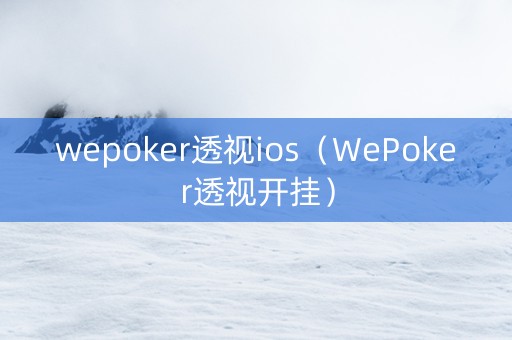 wepoker透视ios（WePoker透视开挂）