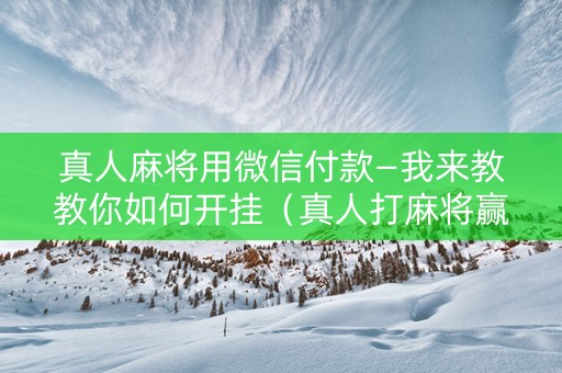 真人麻将用微信付款—我来教教你如何开挂（真人打麻将赢现金微信安全吗）