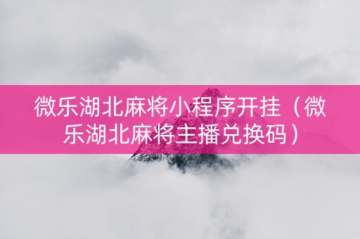 微乐湖北麻将小程序开挂（微乐湖北麻将主播兑换码）