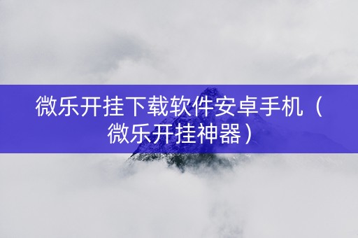 微乐开挂下载软件安卓手机（微乐开挂神器）