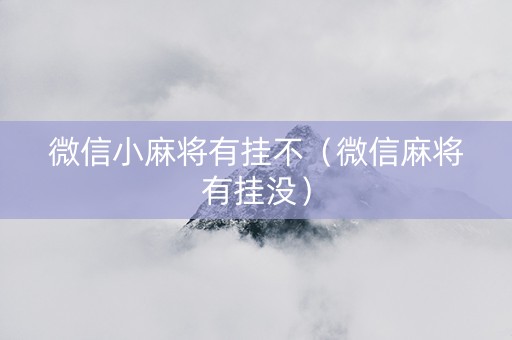 微信小麻将有挂不（微信麻将有挂没）