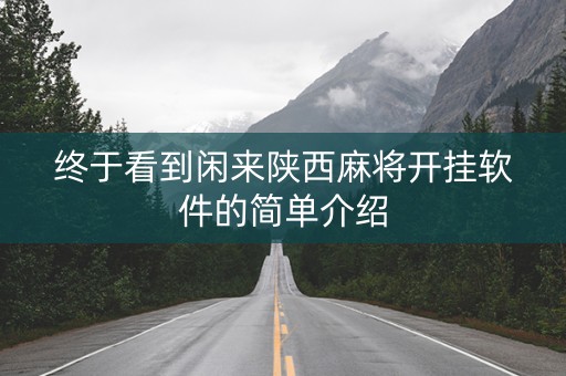 终于看到闲来陕西麻将开挂软件的简单介绍