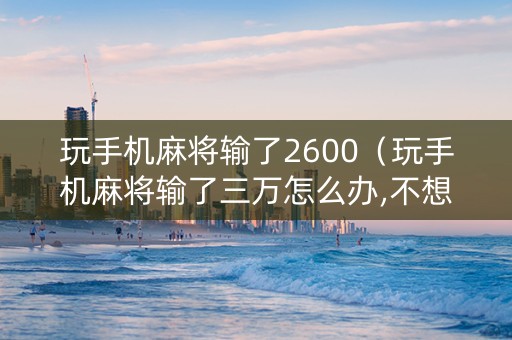 玩手机麻将输了2600（玩手机麻将输了三万怎么办,不想活了）