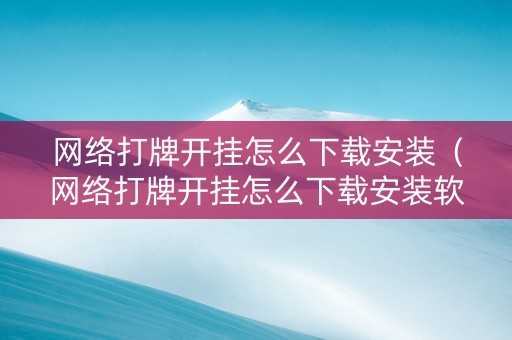 网络打牌开挂怎么下载安装（网络打牌开挂怎么下载安装软件）