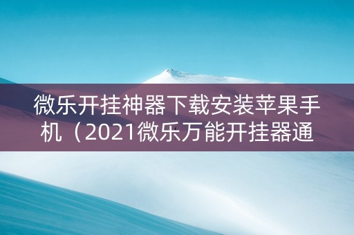 微乐开挂神器下载安装苹果手机（2021微乐万能开挂器通用版）