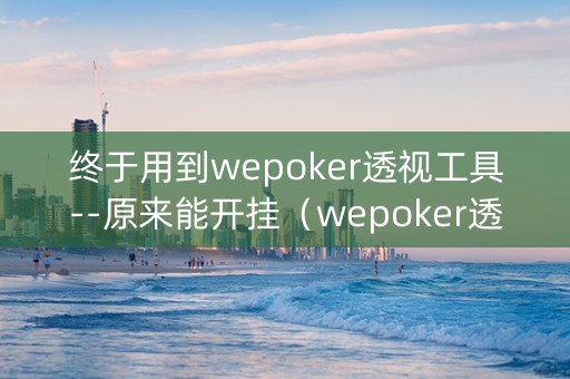 终于用到wepoker透视工具--原来能开挂（wepoker透视插件）