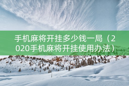 手机麻将开挂多少钱一局（2020手机麻将开挂使用办法）