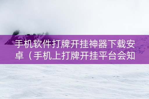 手机软件打牌开挂神器下载安卓（手机上打牌开挂平台会知道吗?）