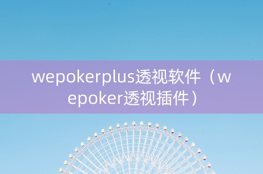 wepokerplus透视软件（wepoker透视插件）