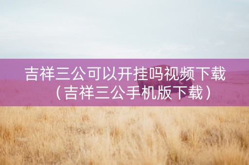 吉祥三公可以开挂吗视频下载（吉祥三公手机版下载）