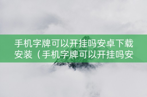 手机字牌可以开挂吗安卓下载安装（手机字牌可以开挂吗安卓下载安装不了）