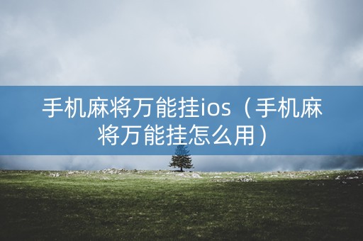 手机麻将万能挂ios（手机麻将万能挂怎么用）