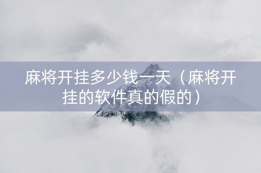 麻将开挂多少钱一天（麻将开挂的软件真的假的）