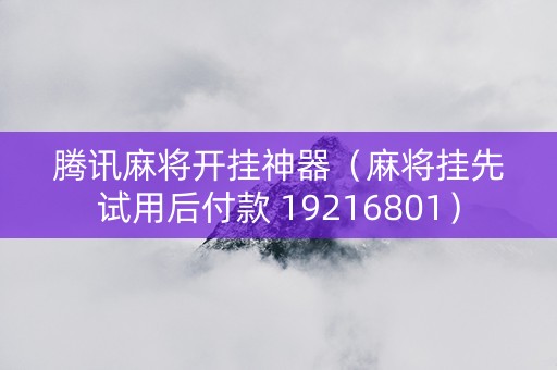 腾讯麻将开挂神器（麻将挂先试用后付款 19216801）