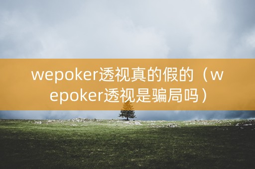 wepoker透视真的假的（wepoker透视是骗局吗）