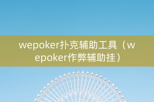 wepoker扑克辅助工具（wepoker作弊辅助挂）