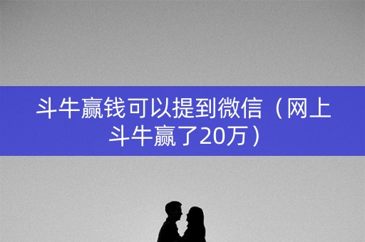 斗牛赢钱可以提到微信（网上斗牛赢了20万）