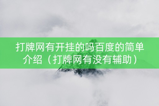 打牌网有开挂的吗百度的简单介绍（打牌网有没有辅助）