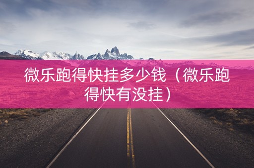 微乐跑得快挂多少钱（微乐跑得快有没挂）