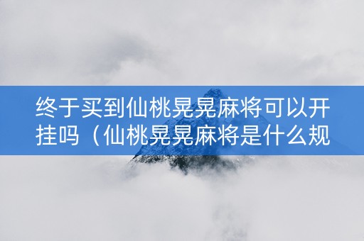 终于买到仙桃晃晃麻将可以开挂吗（仙桃晃晃麻将是什么规则）