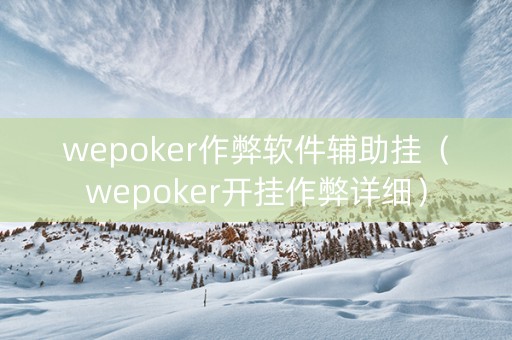 wepoker作弊软件辅助挂（wepoker开挂作弊详细）