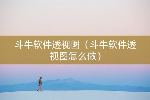 斗牛软件透视图（斗牛软件透视图怎么做）