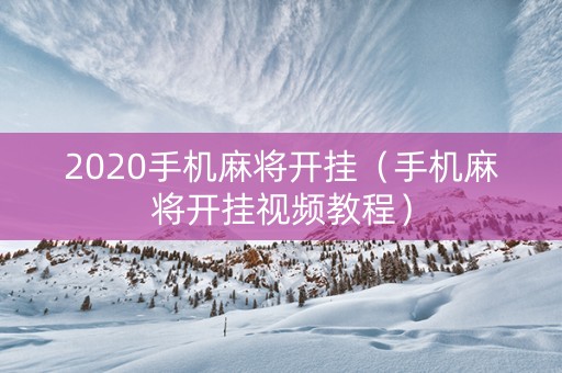 2020手机麻将开挂（手机麻将开挂视频教程）