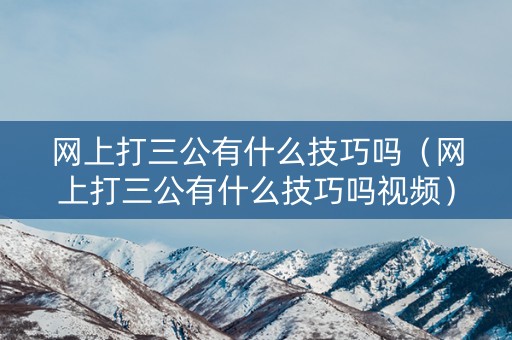 网上打三公有什么技巧吗（网上打三公有什么技巧吗视频）