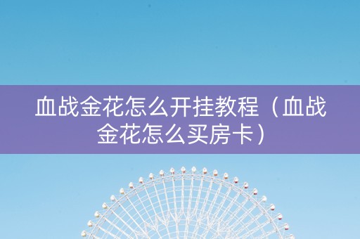 血战金花怎么开挂教程（血战金花怎么买房卡）