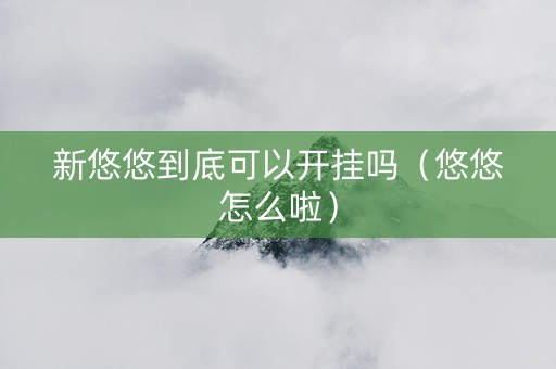 新悠悠到底可以开挂吗（悠悠怎么啦）