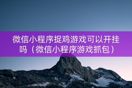 微信小程序捉鸡游戏可以开挂吗（微信小程序游戏抓包）