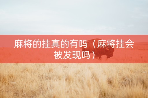 麻将的挂真的有吗（麻将挂会被发现吗）