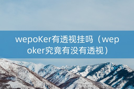 wepoKer有透视挂吗（wepoker究竟有没有透视）