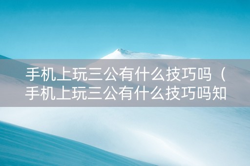 手机上玩三公有什么技巧吗（手机上玩三公有什么技巧吗知乎）