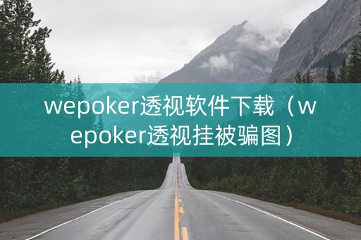 wepoker透视软件下载（wepoker透视挂被骗图）