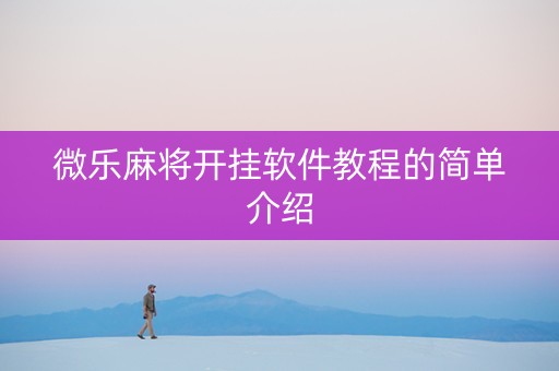 微乐麻将开挂软件教程的简单介绍